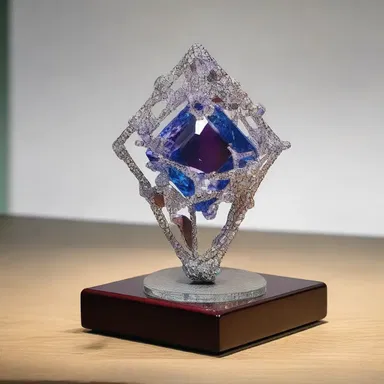The artist incorporated a gem clip into the sculpture as a symbolic representation of bureaucracy.
