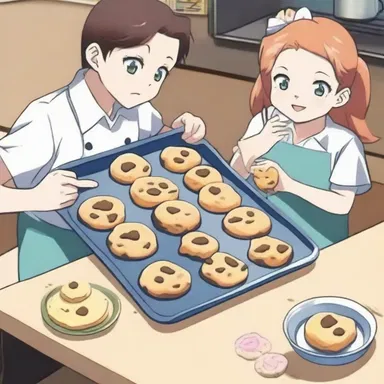 In the anime, the characters prepared a delicious batch of cookies using a cookie sheet.