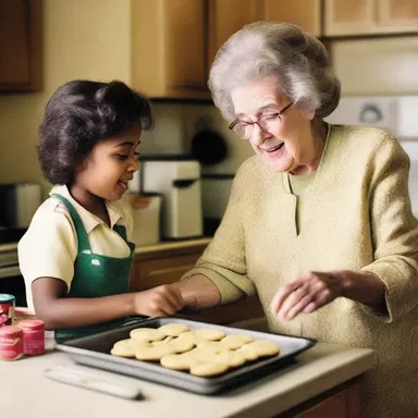The movie depicted a heartwarming scene where the main character's grandmother taught them how to bake cookies with a cookie sheet.