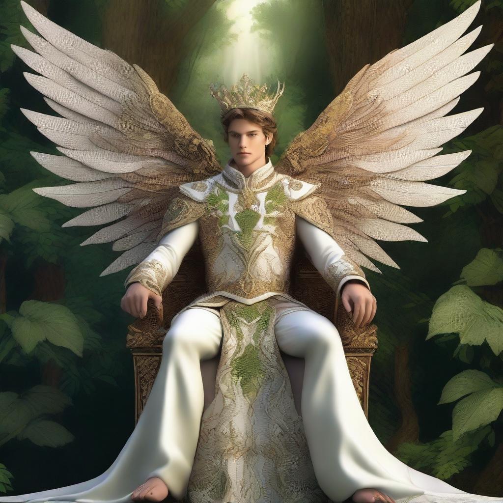 A high-quality digital art piece depicting a handsome, manly Fairy King