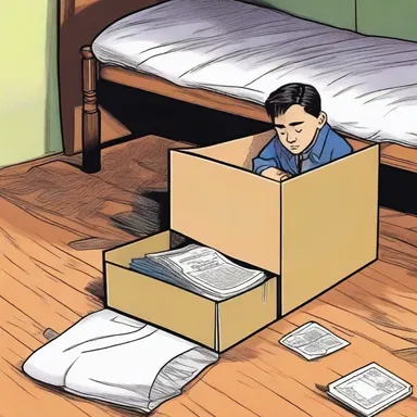 In the detective novel, the protagonist finds a mysterious package hidden in the shoebox under the bed.