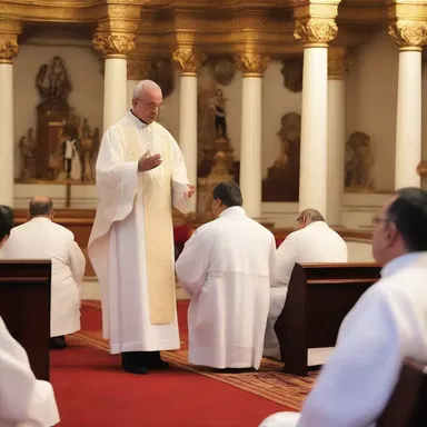 The priest offered an excusatory prayer for the congregation's sins.