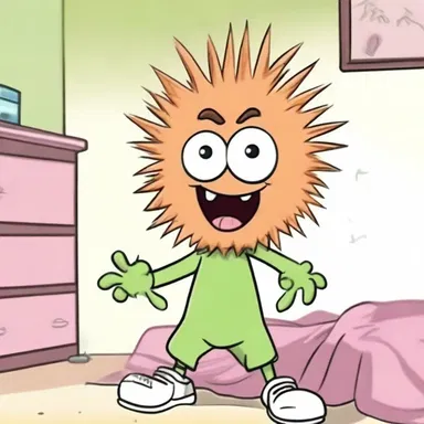 In the episode of the cartoon, the main character discovers that he has pediculosis capitis after constantly scratching his head.