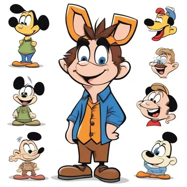 The artist's signature characters, with their unique features and expressions, bring life to the cartoons.