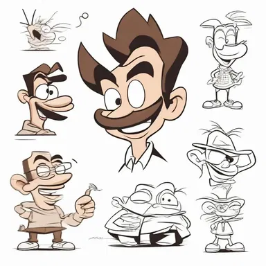 The artist's signature characters, with their unique features and expressions, bring life to the cartoons.