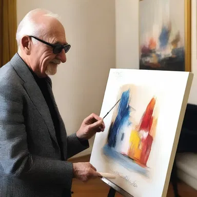 The artist signed his painting with his elegant signature, adding a personal touch to his masterpiece.
