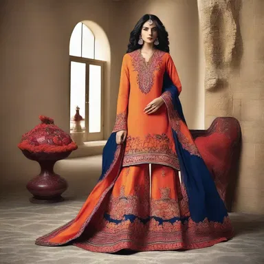 The designer's signature can be seen in the bold and vibrant colors of the collection.