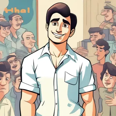 In the cartoon, the charismatic protagonist is the cynosure of all eyes, attracting attention and admiration from the viewers.