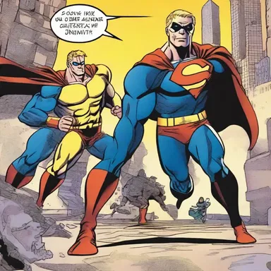 In the comic book, the superhero is depicted as the cynosure for all the other characters, leading them on their adventures.