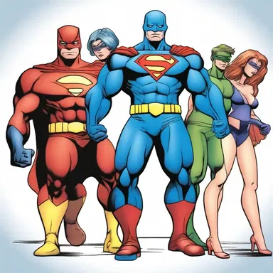 In the comic book, the superhero is depicted as the cynosure for all the other characters, leading them on their adventures.