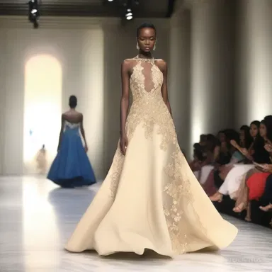 The fashion show featured a stunning gown that acted as the cynosure of the collection, capturing the attention of all in attendance.