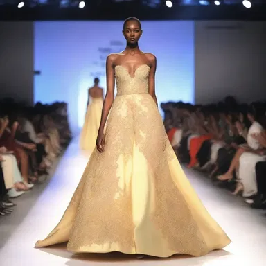 The fashion show featured a stunning gown that acted as the cynosure of the collection, capturing the attention of all in attendance.