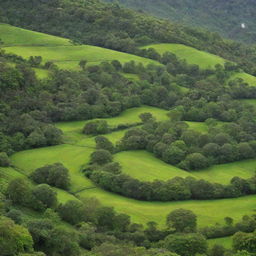 A beautifully composed view dominated by varying shades of green, capturing the harmonious essence of nature.