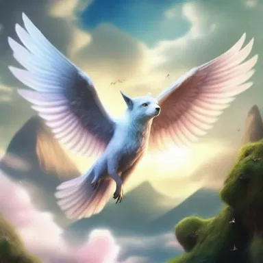 In the fantasy world, magical creatures have the ability to poke out their wings and fly into the sky.