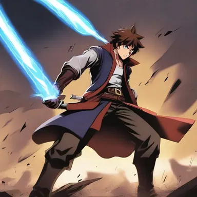 As the final battle raged on, the protagonist made the difficult relinquishment of his powers to save his friends.