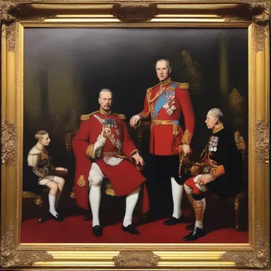 The painting depicted the relinquishment of power by the former king.