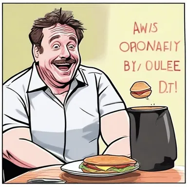 The comedian made a hilarious joke about the relinquishment of a strict diet.