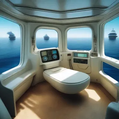 In the futuristic world described in the novel, advanced technology enabled humans to travel seamlessly on the undersurface of the ocean.