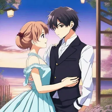 In the romantic anime series, the main characters shared a tender moment, swaying to the beautiful waltz playing in the background.