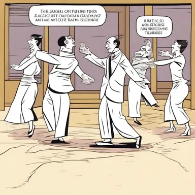 In the comic strip, the characters decided to waltz their way out of a difficult situation, using their dance moves to distract their adversaries.