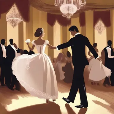 In the novel, the protagonist dances to a beautiful waltz at the ball.