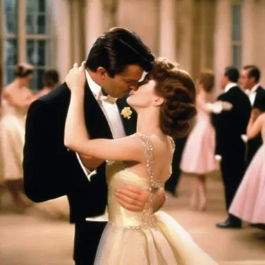 The romantic scene in the movie was accompanied by a soft waltz playing in the background.
