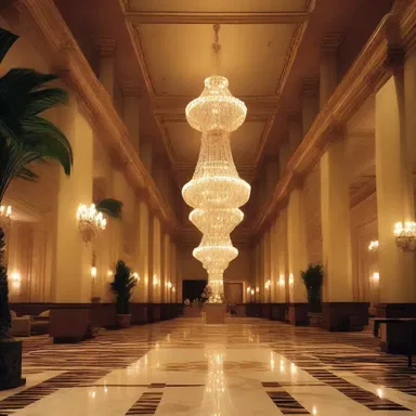 The grand lobby of the hotel was a waltz of opulence and elegance, captivating all who entered.