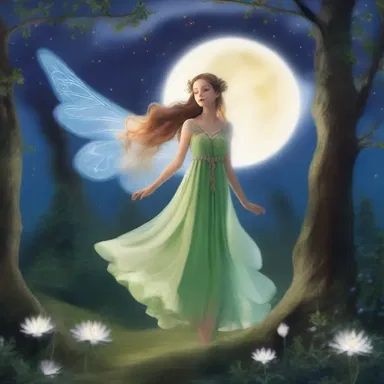 In the enchanting land of Elveneste, fairies and elves waltz gracefully beneath the moonlight.