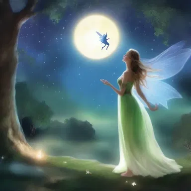 In the enchanting land of Elveneste, fairies and elves waltz gracefully beneath the moonlight.