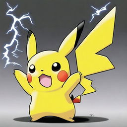 A high-quality digital art image featuring Pikachu, the beloved Pokemon character