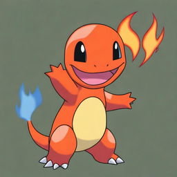 A high-resolution digital art image of Charmander, the popular fire-type Pokemon