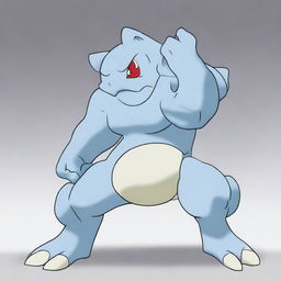 A high-quality digital art image featuring Machop, the fighting-type Pokemon