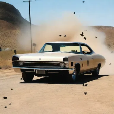 The main character in the movie used caltrops to sabotage the enemy's vehicles during the thrilling car chase scene.