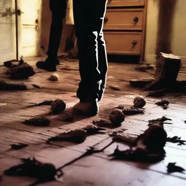 The horror movie featured a terrifying scene where the characters unknowingly stepped on hidden caltrops, causing panic and chaos.