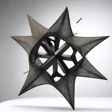 The artist created a captivating sculpture using caltrops to represent the dangerous and unpredictable nature of life.