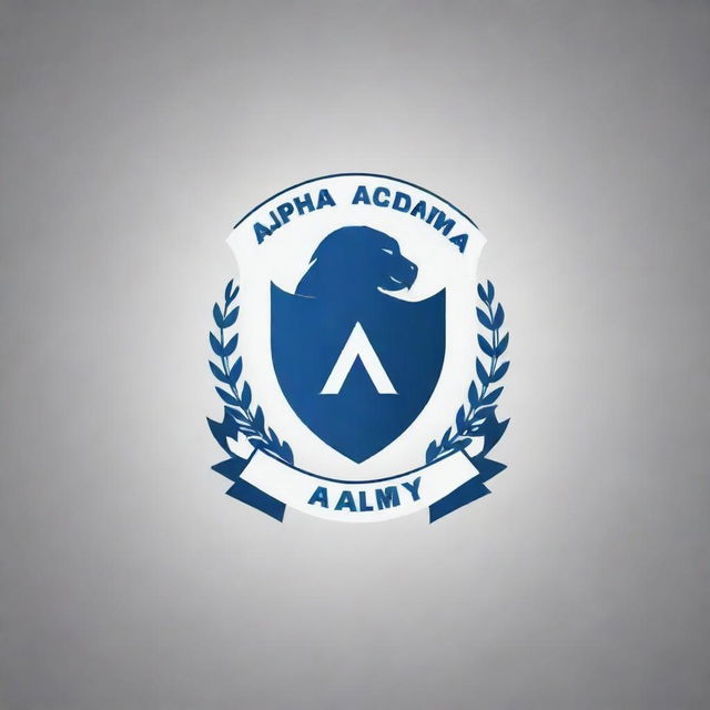 A professional and attractive logo featuring the print 'Alpha Academy'. Preferably emphasizes strength and education.