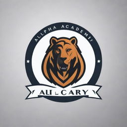 A professional and attractive logo featuring the print 'Alpha Academy'. Preferably emphasizes strength and education.