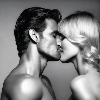 As they shared a passionate kiss, he gently caressed her face, feeling the subtle flexing of her musculus buccinator.