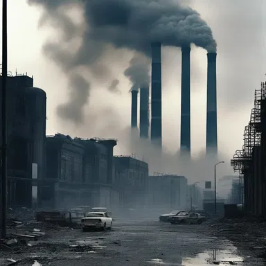 The horror story took place in a dystopian future where the world was plagued by industrial air pollution.
