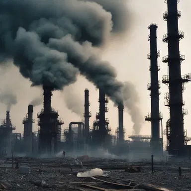 The horror story took place in a dystopian future where the world was plagued by industrial air pollution.
