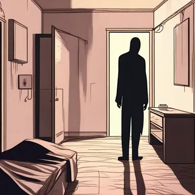 The protagonist of the horror movie woke up one night to find a ghostly figure standing in the empty dorm room.
