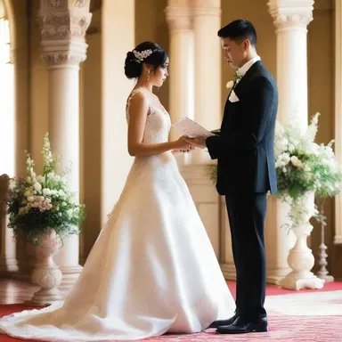 In a wedding ceremony, the exchange of vows between the couple holds a special precedency.