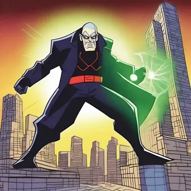 The villain in the cartoon inflicted severe damage to the city with his powerful laser beam.