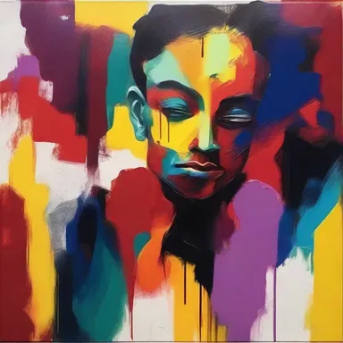 The artist expressed their emotions through the use of severely contrasting colors in their painting.