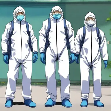 In the popular anime series, the law of the land dictates that all humans must wear personal protective suits outside of their homes.