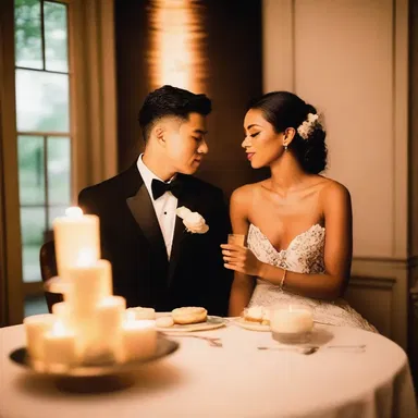 Under the soft glow of candlelight, the couple indulged in a decadent caramel dessert, savoring each sweet bite as they whispered sweet nothings to each other.