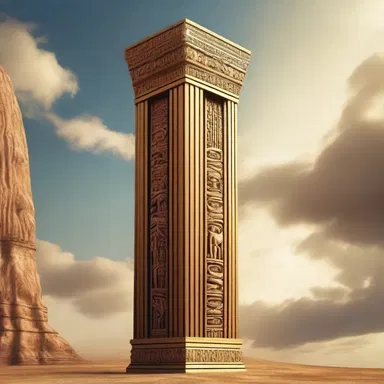 The sacred pillar had a ribbed design, symbolizing the divine connection between heaven and earth.