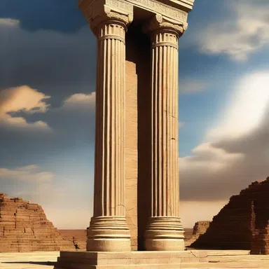 The sacred pillar had a ribbed design, symbolizing the divine connection between heaven and earth.