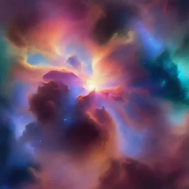 The artist skillfully painted the gaseous nebula, capturing its swirling colors and ethereal beauty.