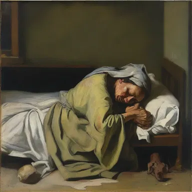 The painting depicted a woman suffering from wasting disease, her body slowly wasting away while her lungs struggled to function.
